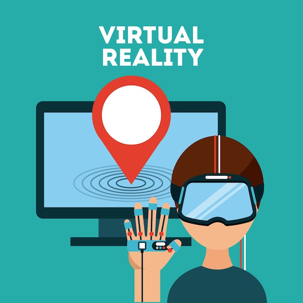 Vector virtual reality flat