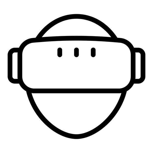 Vector virtual reality headgear icon outline vector immersive illusion