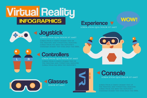 Virtual Reality infographic template and elements.