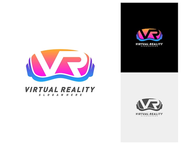 Vector virtual reality logo template design vector vr letter logo design with creative modern trendy typography icon symbol