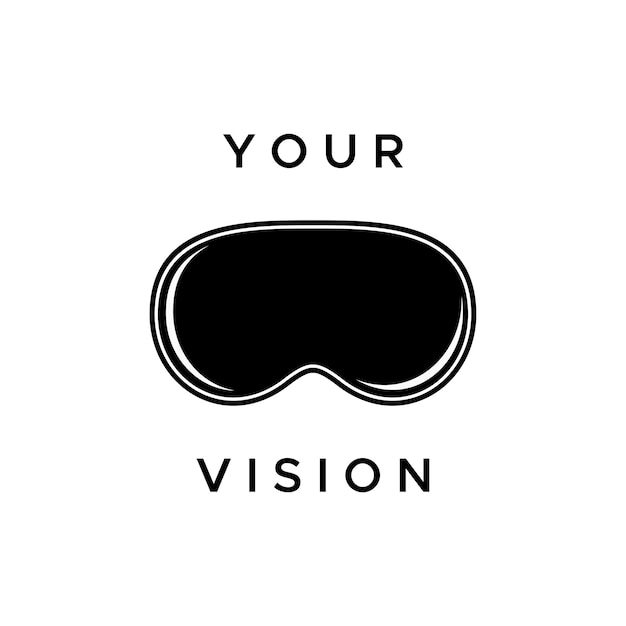 Virtual reality vision flat logo vision pro simple design