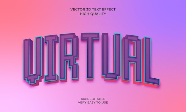 Virtual text effect 3d fully editable