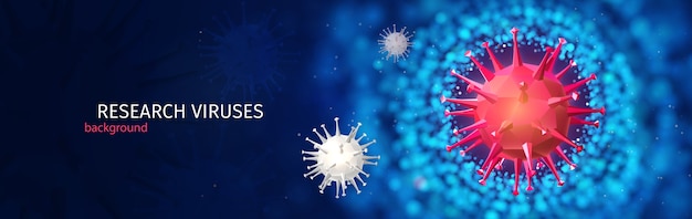 Virus bacteria research banner Viruses detection laboratory researching