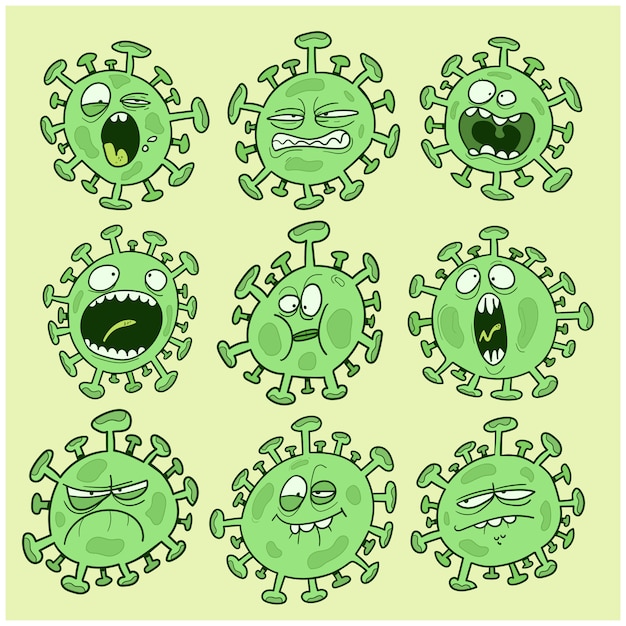 Virus character with face expression