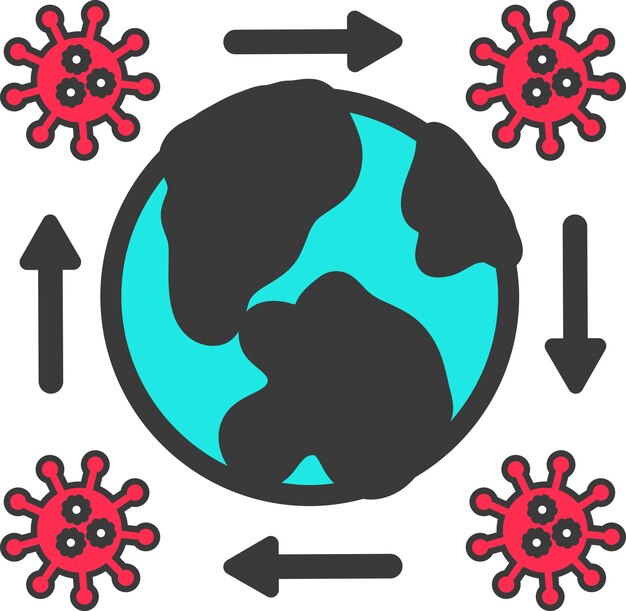 Virus flat icon vector hand drawn