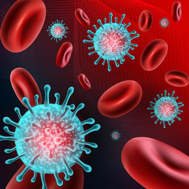 Viruses erythrocytes background vector eps10 3d style