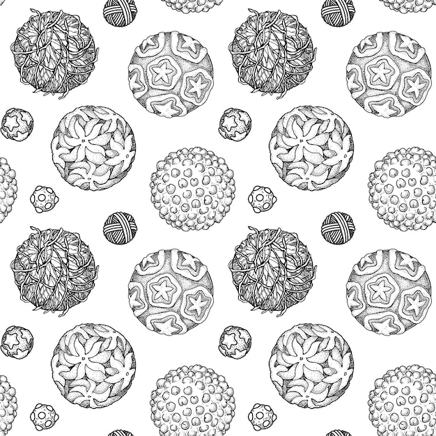 Viruses seamless patten Scientific hand drawn vector illustration