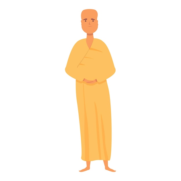 Visakha monk icon cartoon vector Buddhist priest Medieval man