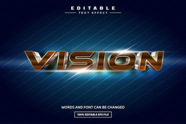 Vision 3D editable text effect template