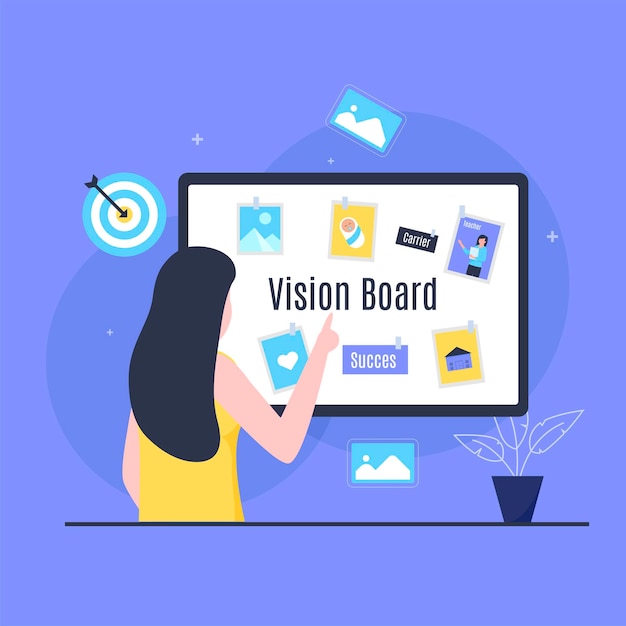 Vision board business illustration design concept