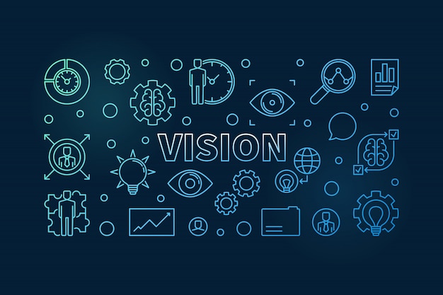 Vision concept outline icons