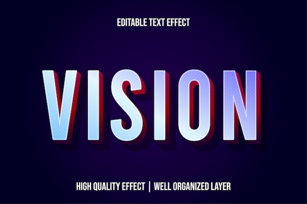 Vector vision modern text effect style