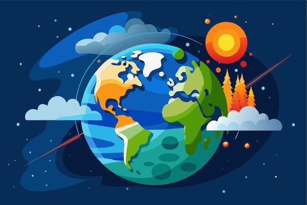 Visual representation illustrates the ozone layer depletion issue facing Earth and its implications Ozone layer depletion Customizable Disproportionate Illustration