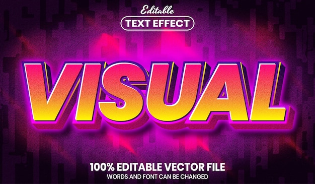 Visual text, font style editable text effect