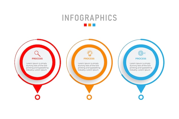 Visualization Infographic design template with 3 options or steps