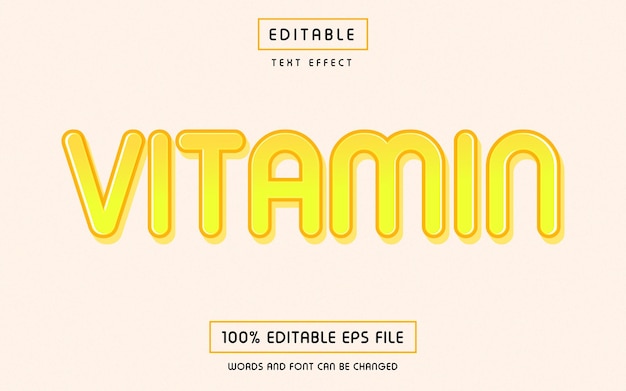 Vitamin 3d editable text effect template