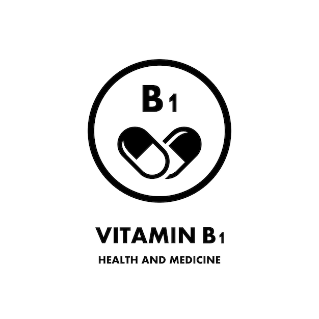 Vitamin B1 vector icon Vector icon for health Icon vitamin pill