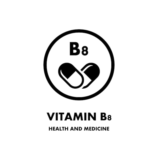 Vitamin B8 vector icon Vector icon for health Icon vitamin pill