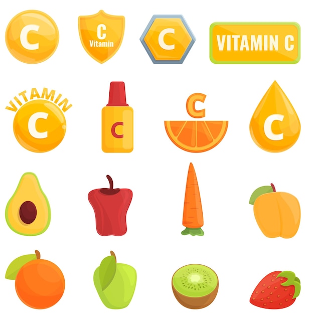 Vitamin c icon. Cartoon of vitamin c icon isolated  