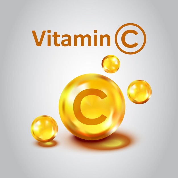 Vitamin C icon in flat style Pill capsule vector illustration on white isolated background Drug business concept