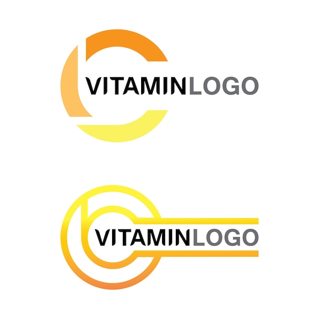 Vitamin c logo vector design vector icon health nutrition