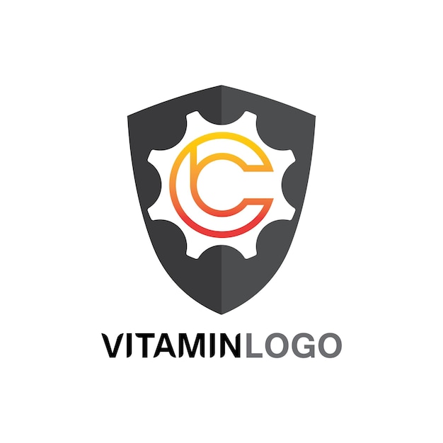 Vitamin c logo vector design vector icon health nutrition