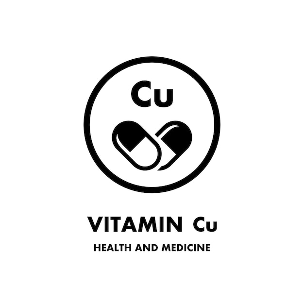 Vitamin Cu vector icon Vector icon for health Icon vitamin pill