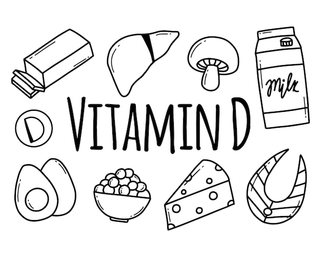 Vitamin d Set of Foods containing vitamin d Food rich in vitamin d