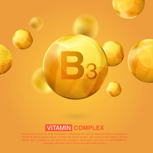 Vitamin gold icon. Retinol vitamin drop pill capsule