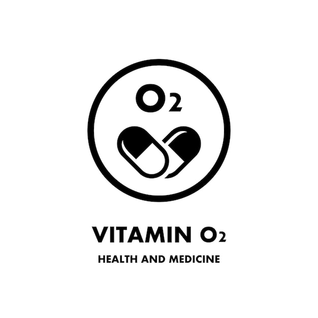 Vitamin O2 vector icon Vector icon for health Icon vitamin pill