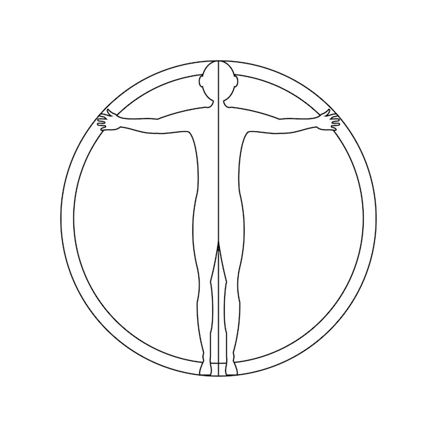 Vitruvian man medical diagnostics symbol logo icon vector