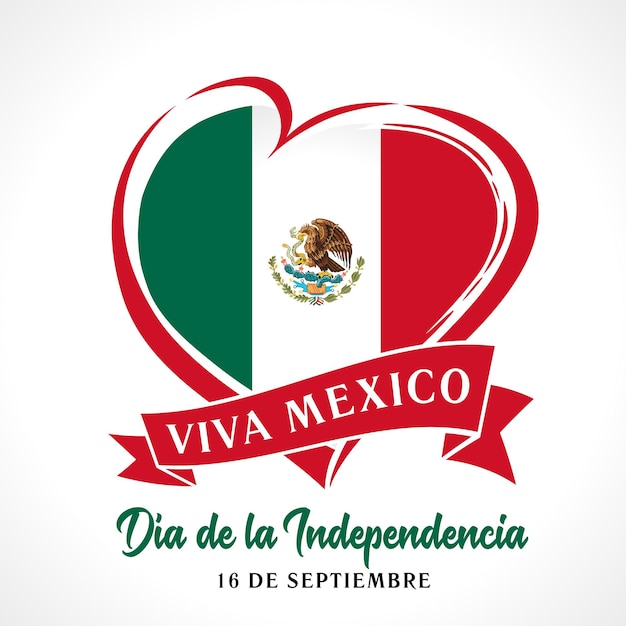 Vector viva mexico dia de la independencia banner independence day of mexico celebration