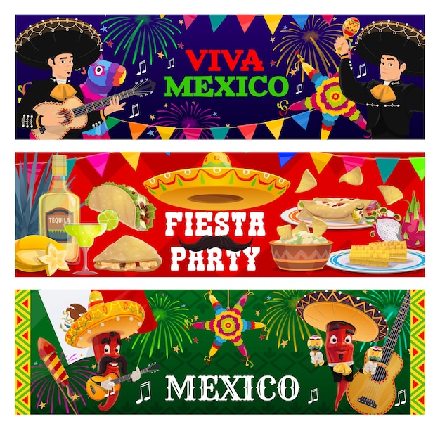 Viva Mexico fiesta party banners