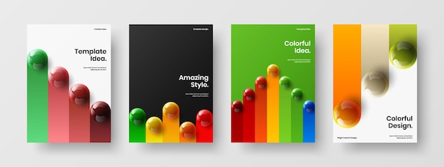 Vivid 3D spheres annual report concept bundle