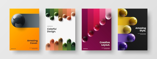 Vivid 3D spheres brochure illustration collection