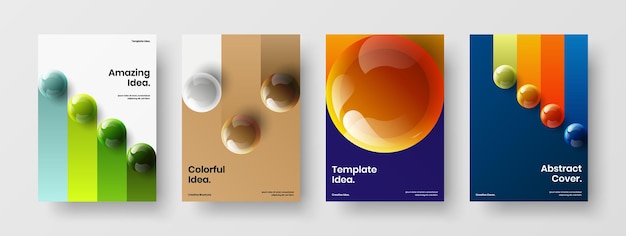 Vivid brochure A4 vector design concept bundle