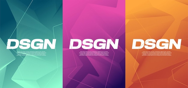 Vivid gradient abstract designs, colorful covers