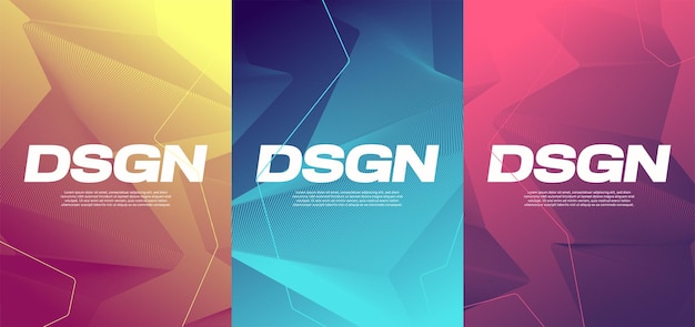 Vivid gradient abstract designs, colorful covers