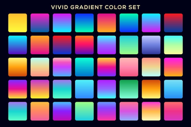 Vector vivid gradient color set