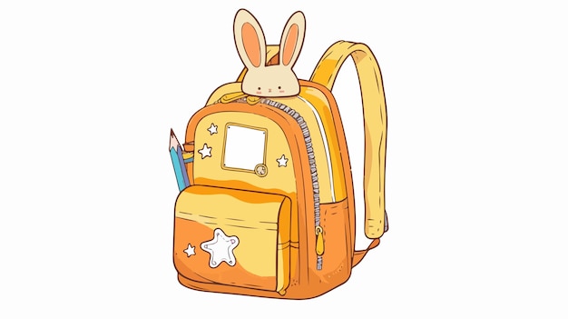 Vector vivid orange and yellow school backpack for preschool educational accessories