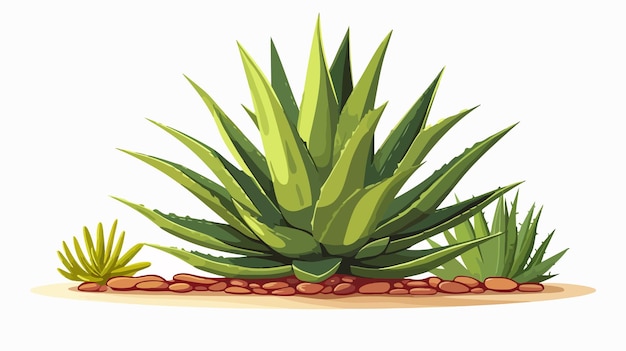 Vector vivid tequila agave plant illustration in flat vector style