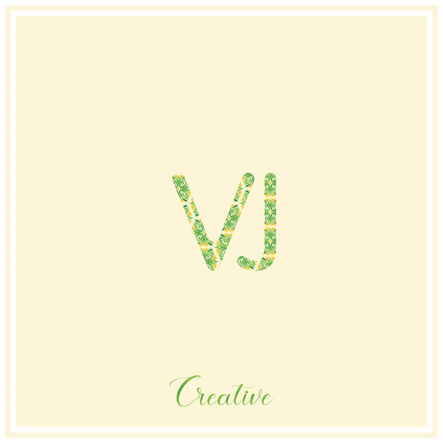 VJ Natural Green Logo Latter Logo design Vector Illustration Creative Logo Minimal Logo Monogram