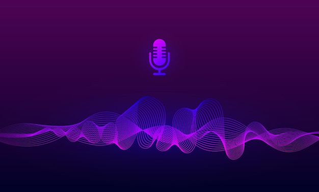 Voice AI Assistant Recognition Personal Assistant concept Modern technology Microphone wave