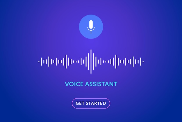 Voice assistant soundwave illustration AI assistant conversation sound tech smart recognition