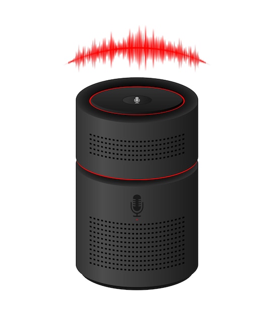 Vector voice assistant of your home automation equipment smart speaker recognizes voice commands