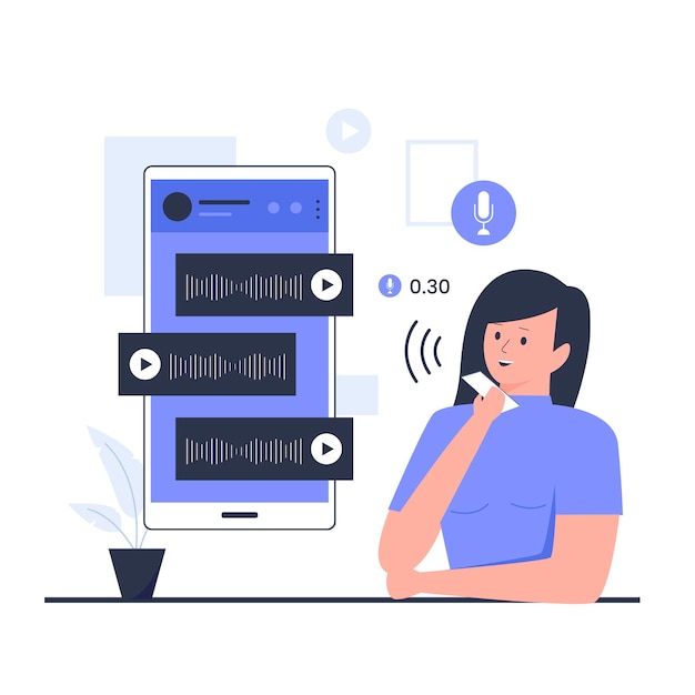 Voice chat illustration design concept