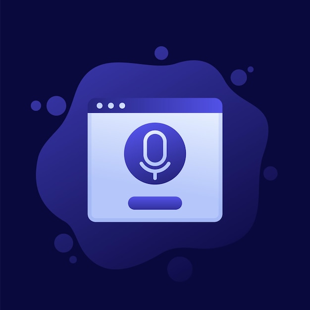 voice control and audio recognition icon vector design