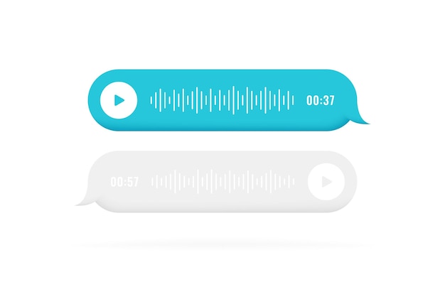 Voice messages icon with sound wave for social media Voice correspondence in social media Sms template bubbles for compose voice dialogues Vector illustration