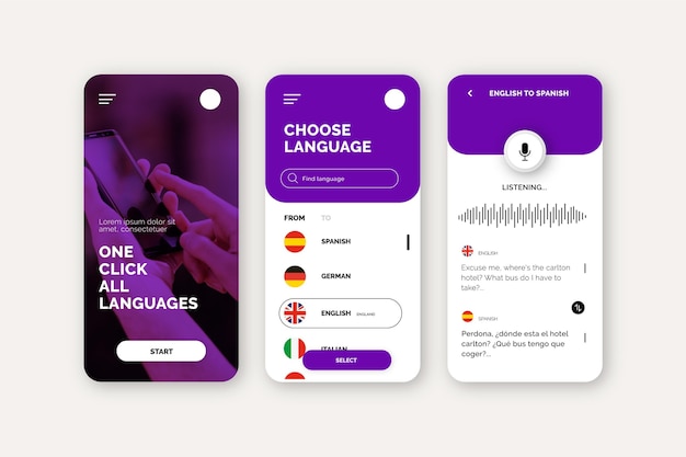 Voice translator app concept