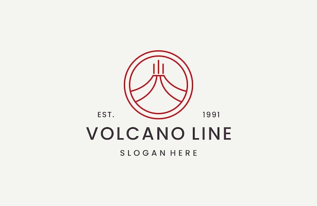 Volcano mountain logo Simple of volcano mountain vector logo line style